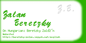 zalan beretzky business card